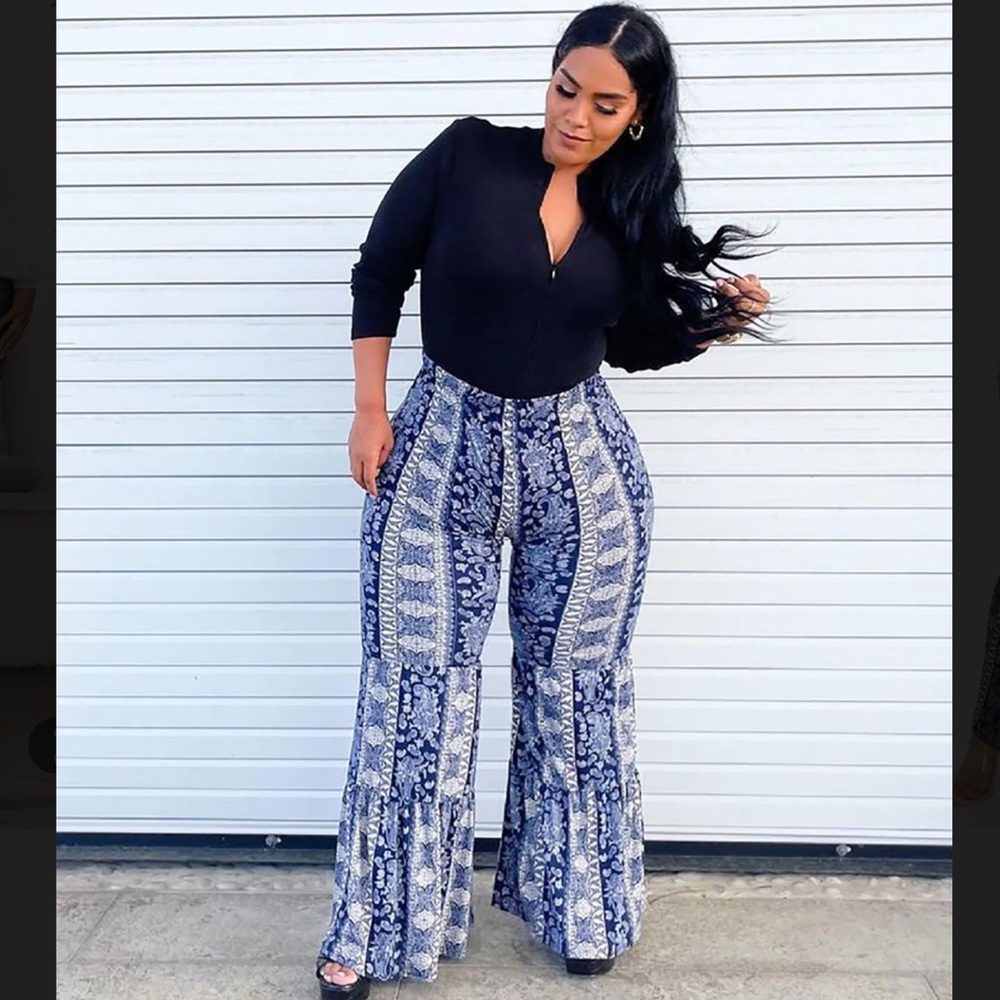 Paisley flare pants 1x bohemian